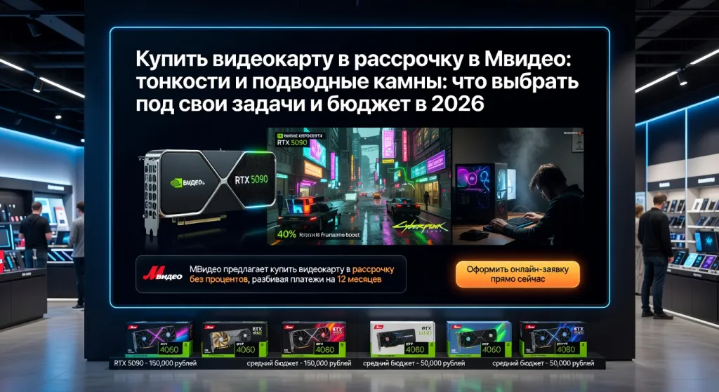 Купить видеокарту в рассрочку в Мвидео: тонкости и подводные камни: что выбрать под свои задачи и бюджет в 2026