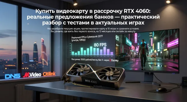 Купить видеокарту в рассрочку RTX 4060: реальные предложения банков — практический разбор с тестами в актуальных играх
